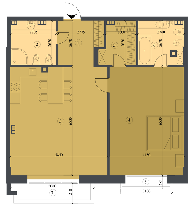 Свободная планировка 100.54 м² в КД Liberty Residence от 55 600 грн/м², Киев