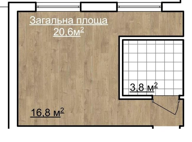 1-кімнатна 20.6 м² в ЖК Geneva від 18 500 грн/м², с. Софіївська Борщагівка