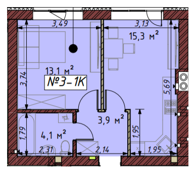 1-кімнатна 36.4 м² в ЖК Гостомельські Липки-5 від 11 500 грн/м², смт Гостомель