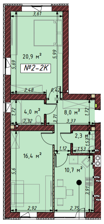 2-кімнатна 62.3 м² в ЖК Гостомельські Липки-5 від 12 500 грн/м², смт Гостомель