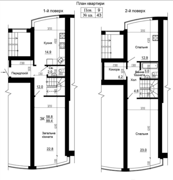 Двухуровневая 99.4 м² в ЖК Bavaria City от 15 200 грн/м², с. Крюковщина