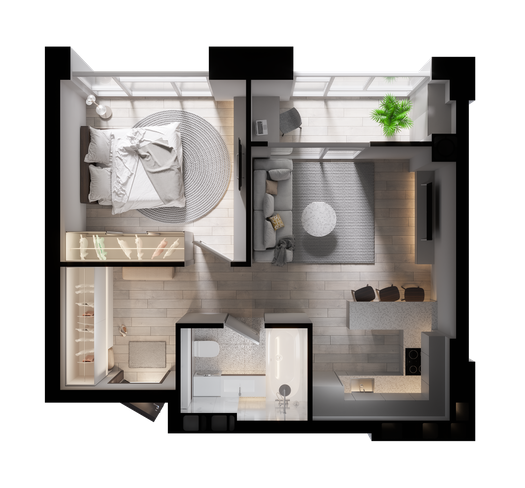 1-комнатная 48.54 м² в КД К12 от 25 250 грн/м², Днепр