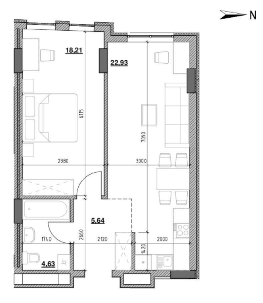 1-комнатная 51.41 м² в ЖК Голоські кручі от 33 524 грн/м², Львов