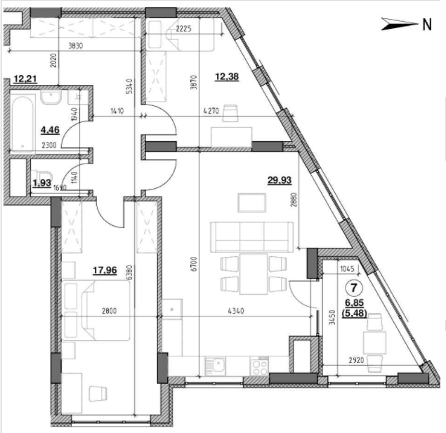 2-комнатная 84.35 м² в ЖК Голоські кручі от 27 500 грн/м², Львов
