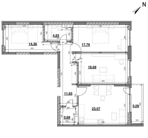 3-комнатная 99.83 м² в ЖК OK`LAND от 33 816 грн/м², Киев