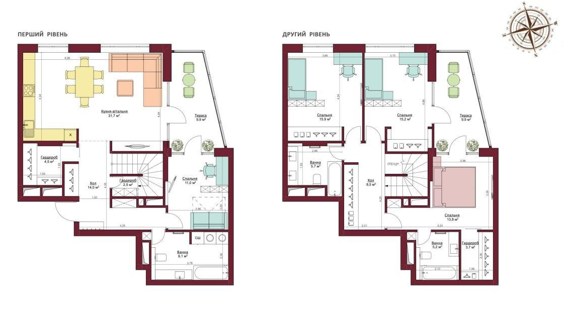 Дворівнева 160.6 м² в ЖК Legenda від 16 250 грн/м², Запоріжжя
