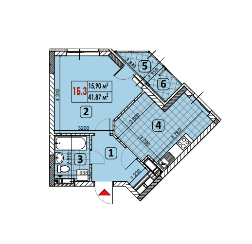 1-кімнатна 41.87 м² в ЖК Причал 8 від 25 850 грн/м², Київ