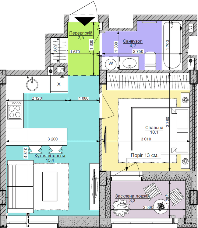 1-комнатная 35.5 м² в ЖК Respublika от 58 250 грн/м², Киев