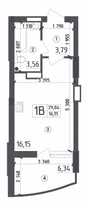 1-кімнатна 29.84 м² в ЖК Aquamarine від 20 950 грн/м², м. Українка