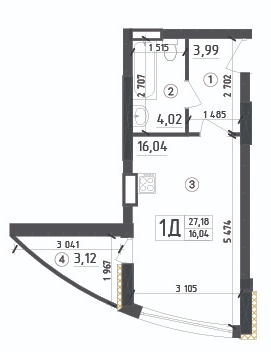 1-кімнатна 27.18 м² в ЖК Aquamarine від 20 950 грн/м², м. Українка