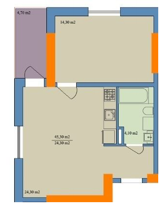 2-комнатная 45.3 м² в ЖК Магистр от 36 900 грн/м², Харьков