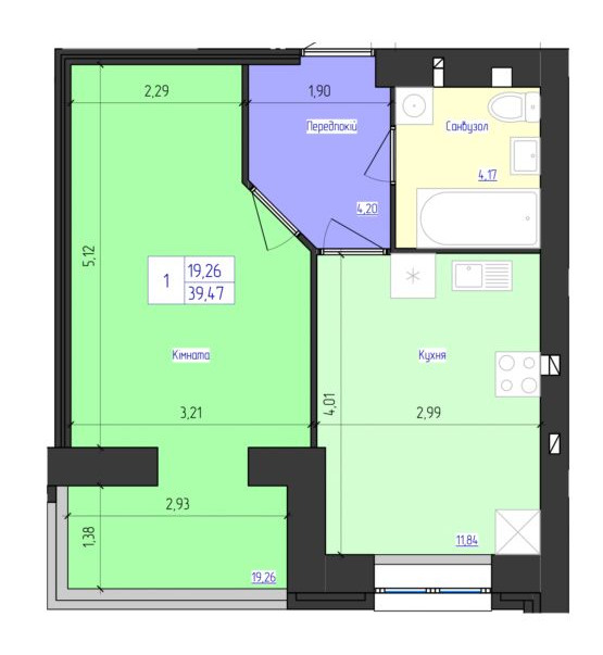 1-комнатная 39.47 м² в ЖК Олимпийский от 17 000 грн/м², Харьков
