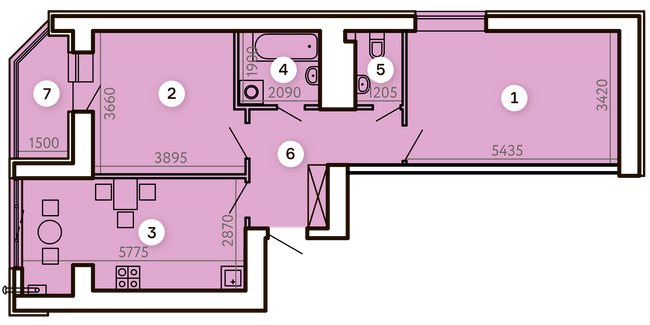 2-кімнатна 65.69 м² в ЖК Kvartal від 19 500 грн/м², Запоріжжя