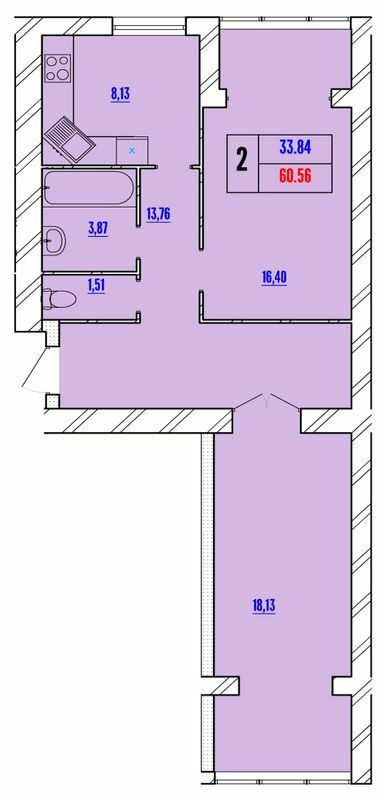 2-комнатная 60.56 м² в ЖК Avila Line от 17 000 грн/м², Хмельницкий