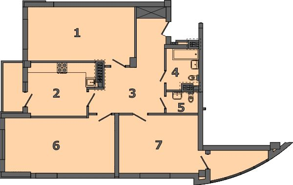 3-комнатная 103.25 м² в ЖК на ул. Яцкова, 20Б от 26 800 грн/м², Львов