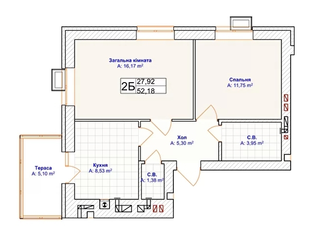 2-кімнатна 52.18 м² в ЖК Grand Country Irpin від 24 500 грн/м², м. Ірпінь