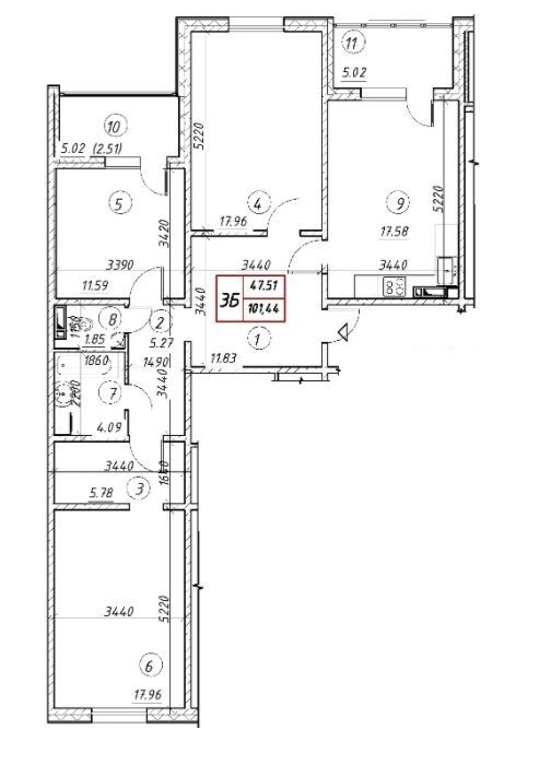 3-кімнатна 101.44 м² в ЖК Вудсторія від 19 500 грн/м², Київ