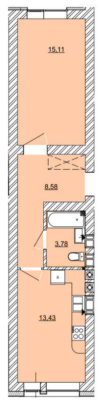 1-кімнатна 40.9 м² в ЖК Найкращий квартал від 26 100 грн/м², м. Ірпінь