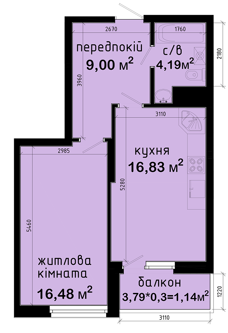 1-кімнатна 47.64 м² в ЖК Авеню 42 від 53 835 грн/м², Київ