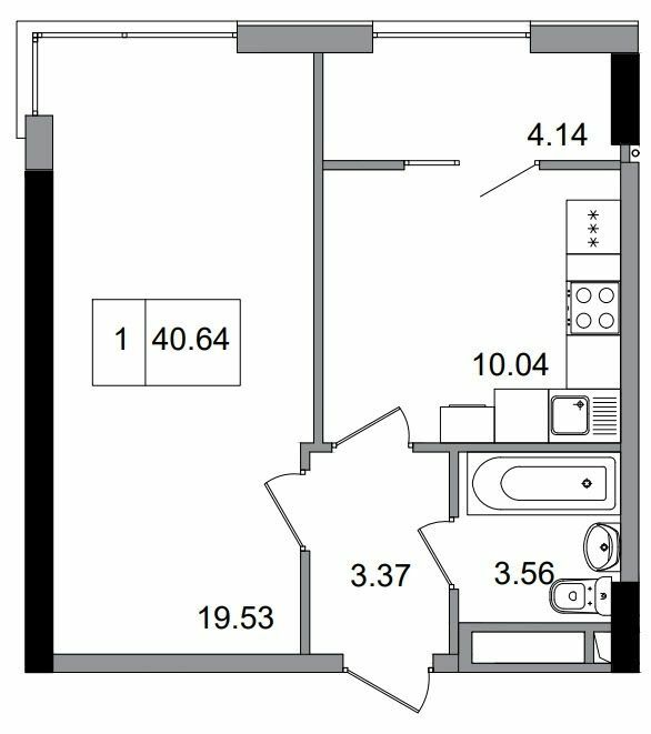 1-кімнатна 40.64 м² в ЖМ ARTVILLE від 22 400 грн/м², смт Авангард