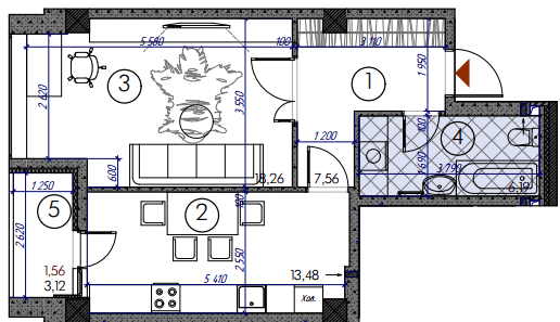 1-кімнатна 47.05 м² в ЖМ Саванна Сіті від 17 000 грн/м², м. Бровари