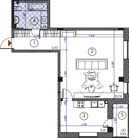 1-кімнатна 60.09 м² в ЖМ Саванна Сіті від 17 000 грн/м², м. Бровари
