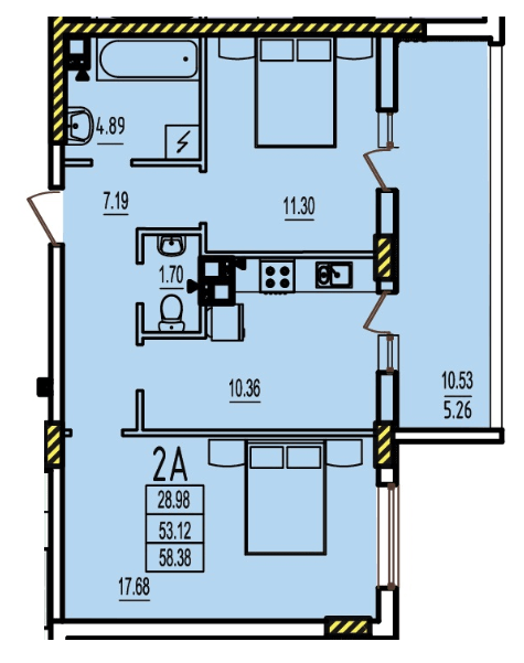 2-кімнатна 58.38 м² в ЖК RosenTal від 16 400 грн/м², с. Лиманка