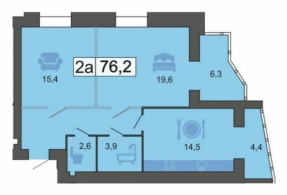 2-кімнатна 76.2 м² в ЖК River Park від 27 950 грн/м², Дніпро