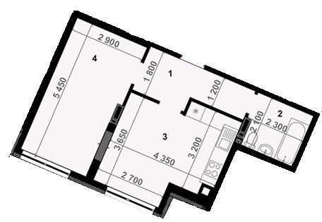 1-кімнатна 42.2 м² в ЖК Антрацит від 29 000 грн/м², с. Петропавлівська Борщагівка