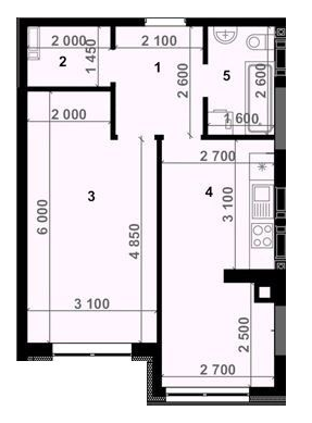 1-комнатная 45.7 м² в ЖК Антрацит от 29 000 грн/м², с. Петропавловская Борщаговка