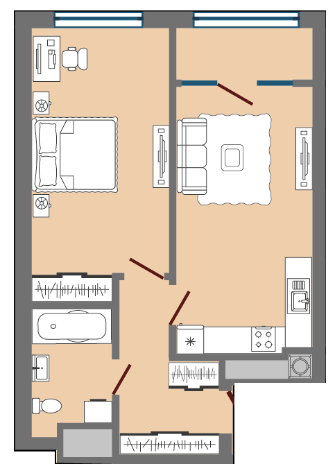 1-комнатная 52.06 м² в ЖК Greenville Park Lviv от 28 250 грн/м², Львов