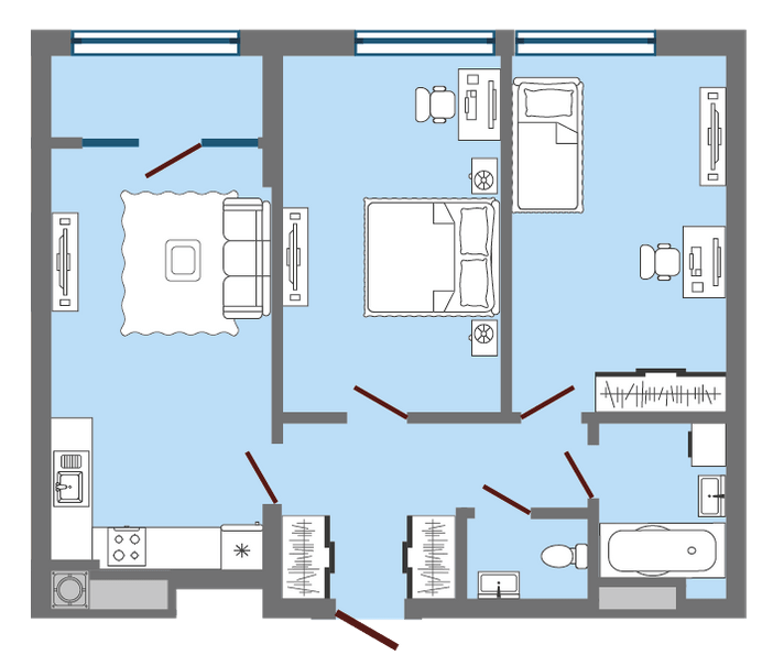 2-комнатная 68.25 м² в ЖК Greenville Park Lviv от 26 950 грн/м², Львов