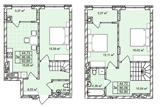 Двухуровневая 92.8 м² в ЖК Софиевка от 28 000 грн/м², Львов