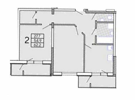 2-комнатная 62.21 м² в ЖК Радужный от 13 900 грн/м², Харьков