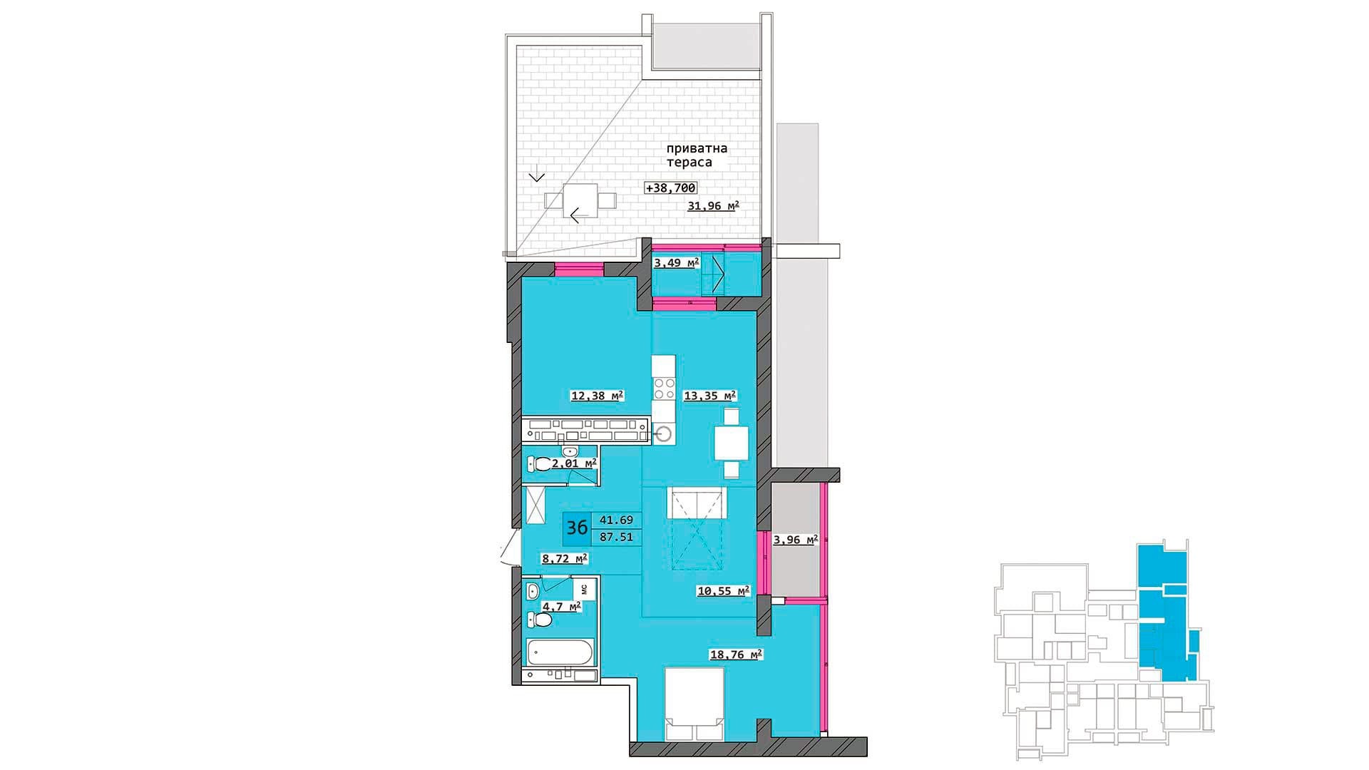 3-комнатная 87.51 м² в ЖК Столичный от 18 500 грн/м², Харьков