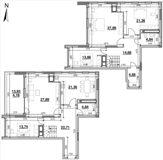 Дворівнева 181.83 м² в ЖК Nordica Residence від 62 854 грн/м², Київ
