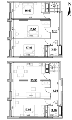 Дворівнева 136.09 м² в ЖК Nordica Residence від 63 508 грн/м², Київ