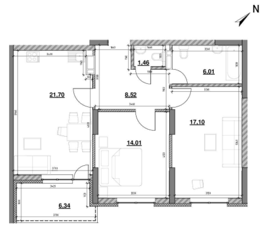 2-комнатная 77.13 м² в ЖК OK`LAND от 29 719 грн/м², Киев