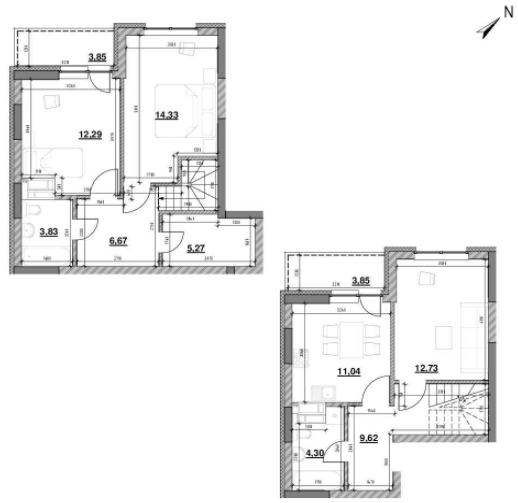 Двухуровневая 87.73 м² в ЖК OK`LAND от 38 479 грн/м², Киев