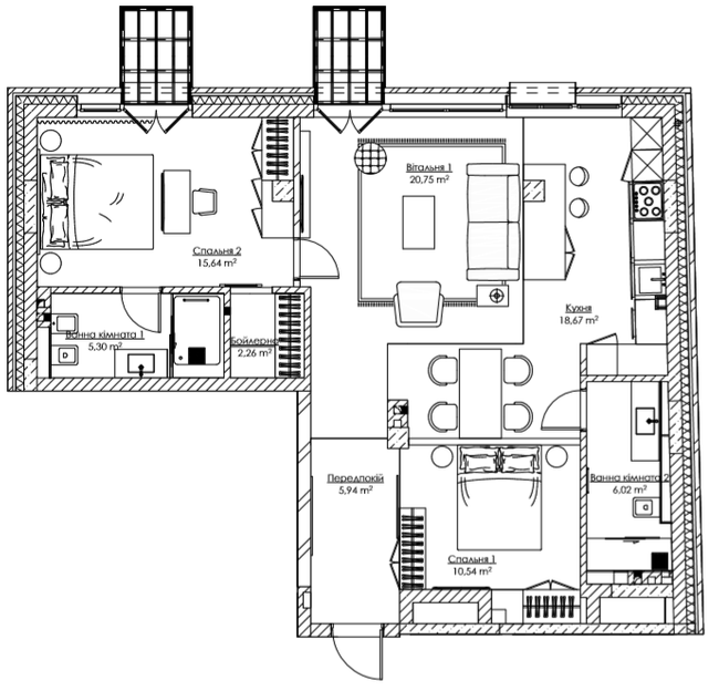 2-комнатная 86.56 м² в ЖК SAGA City Space от 114 000 грн/м², Киев