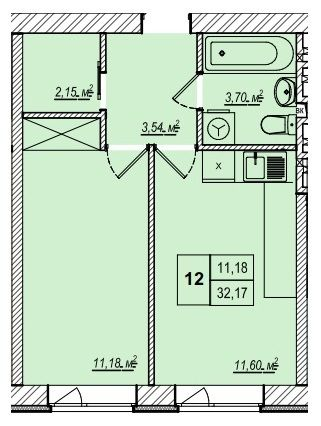 1-комнатная 32.17 м² в ЖК Wood Park 2 от 19 700 грн/м², Киев