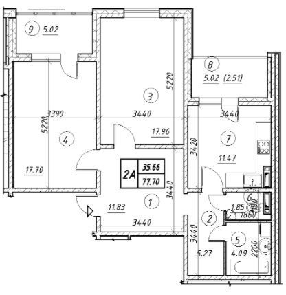 2-кімнатна 77.7 м² в ЖК Вудсторія від 21 000 грн/м², Київ