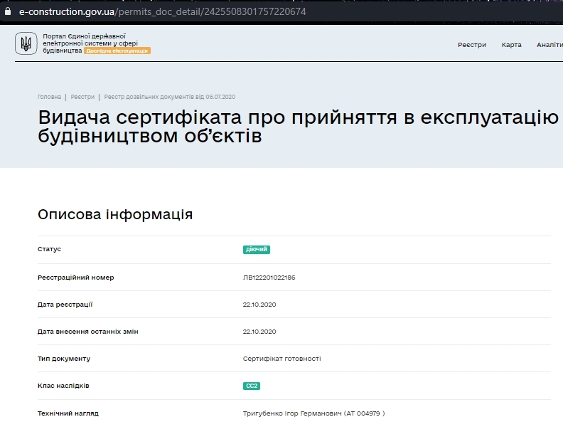 Сертификат о готовности Дом, ЖК Сихов Яркий