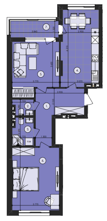 2-комнатная 74.41 м² в ЖК Royal Park от 16 900 грн/м², г. Дубляны