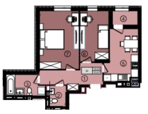 2-кімнатна 53.67 м² в ЖК Жовківська брама від 14 000 грн/м², с. Малехів