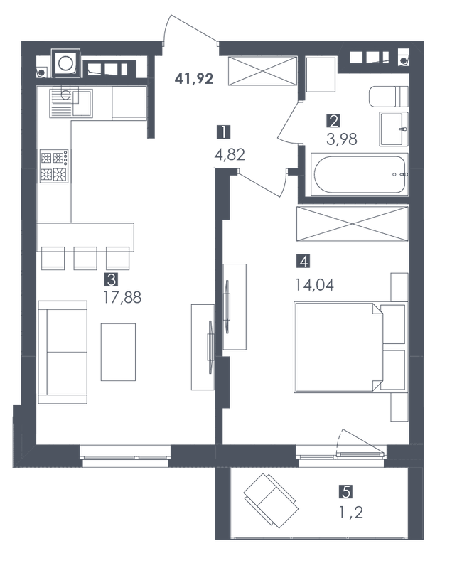 1-комнатная 41.92 м² в ЖК Сад Песен от 24 650 грн/м², Львов