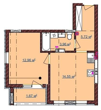 1-комнатная 36.86 м² в ЖК на ул. Вулецкая от 12 800 грн/м², с. Горишний