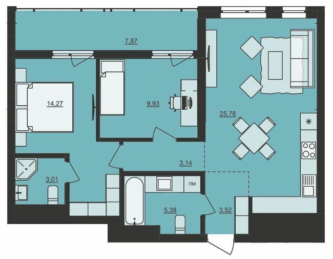 2-комнатная 72.9 м² в ЖК Mill Town от 32 500 грн/м², Львов