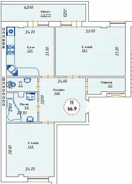 2-комнатная 66.9 м² в ЖК ЯневБуд от 12 650 грн/м², пгт Ивано-Франково