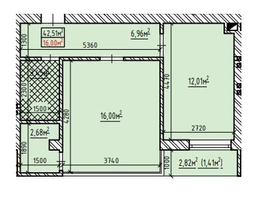 1-комнатная 42.51 м² в ЖК Центральний от 15 350 грн/м², с. Солонка